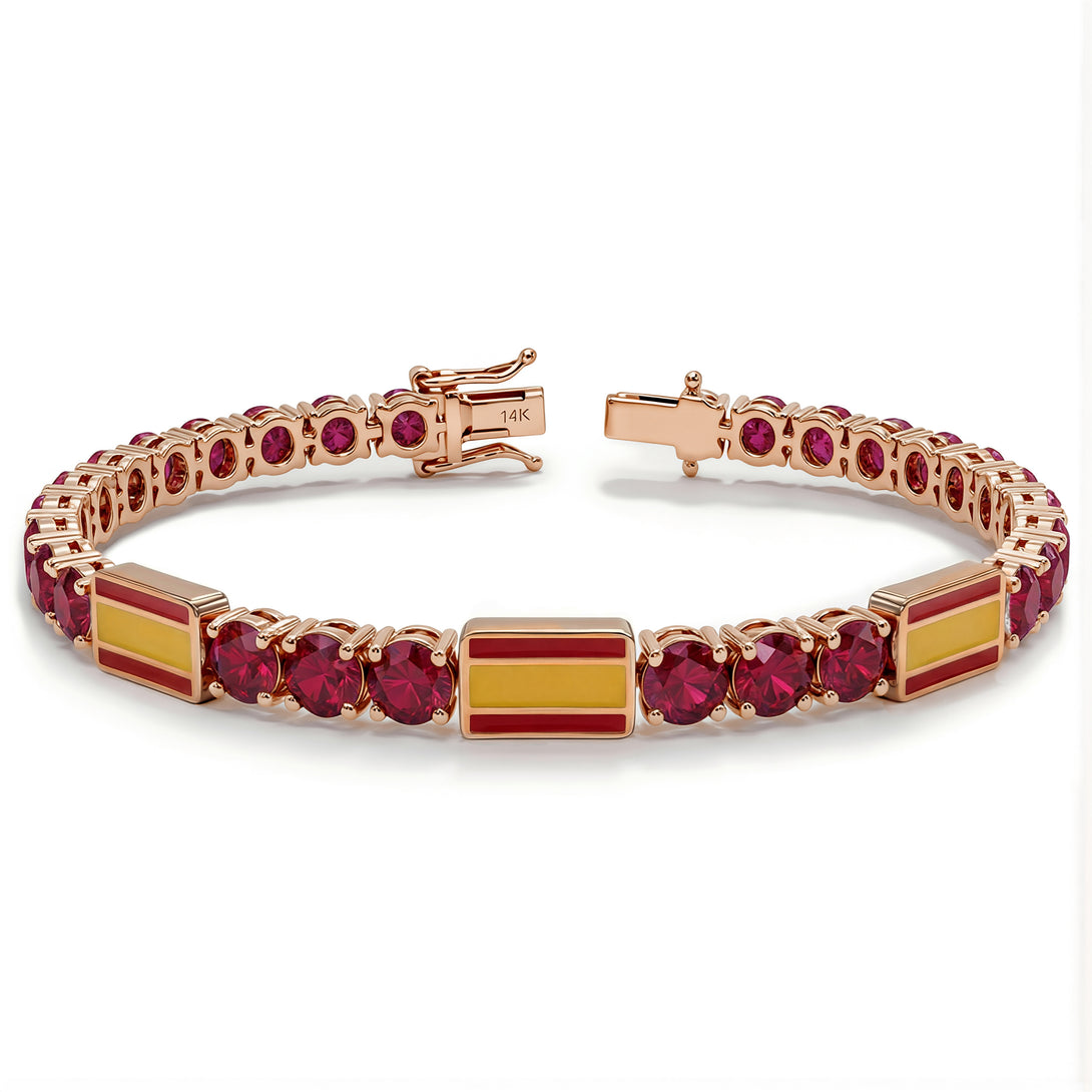 Ruby Tennis Bracelet with Spain Flag no. 11