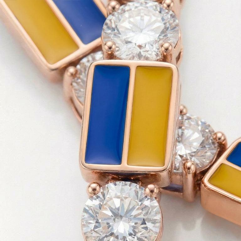Diamond Tennis Bracelet with Ukraine Flag no. 2