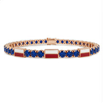 Sapphire Tennis Bracelet with Poland Flag no. 14 image 1