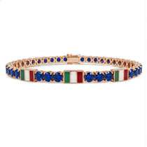 Sapphire Tennis Bracelet with Mexico Flag no. 14 image 1