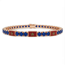 Sapphire Tennis Bracelet with Morocco Flag no. 14 image 1