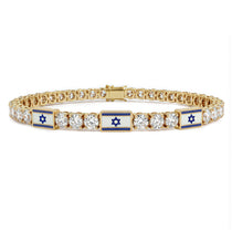 Diamond Tennis Bracelet with Israeli Flag no. 1 image 1
