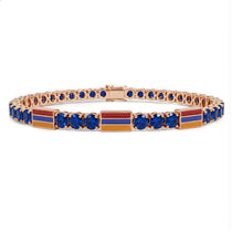 Sapphire Tennis Bracelet with Armenia Flag no. 14 image 1