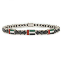 Black Diamond Tennis Bracelet with United Arab Emirates Flag no. 9 image 1