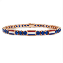 Sapphire Tennis Bracelet with Netherlands Flag no. 14 image 1