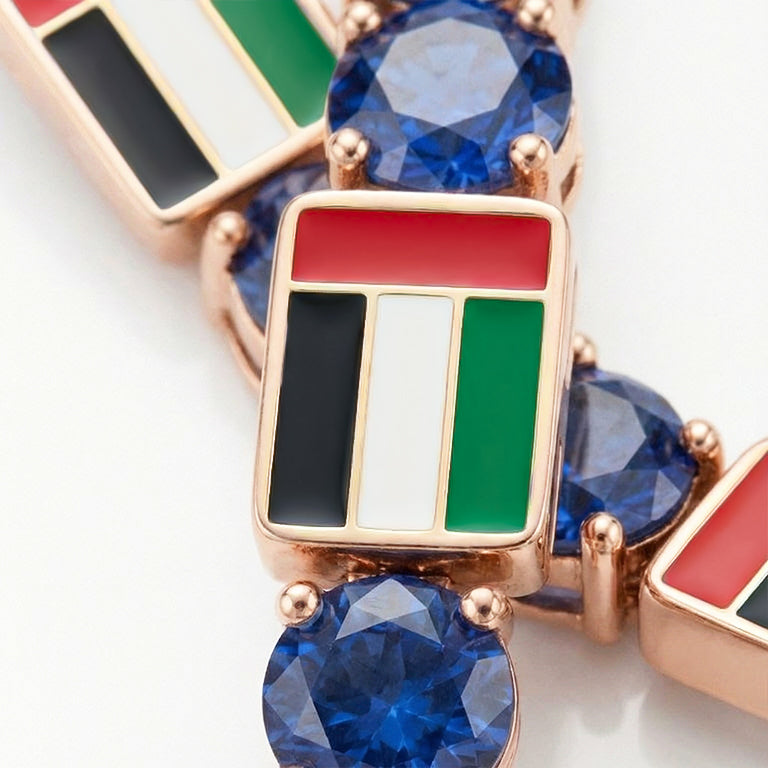 Sapphire Tennis Bracelet with United Arab Emirates Flag no. 14
