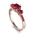 Vintage 3 Stones Ruby Ring With Micro Pave - Luna No. 71