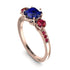 Vintage 3 Stones Sapphire Ring With Micro Pave - Luna No. 74