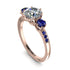 Vintage 3 Stones Diamond Ring With Micro Pave - Luna No. 53