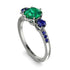 Vintage 3 Stones Emerald Ring With Micro Pave - Luna No. 57