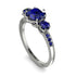 Vintage 3 Stones Sapphire Ring With Micro Pave - Luna No. 66