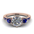 Vintage 3 Stones Diamond Ring With Micro Pave - Luna No. 53