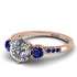 Vintage 3 Stones Diamond Ring With Micro Pave - Luna No. 53