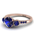 Vintage 3 Stones Sapphire Ring With Micro Pave - Luna No. 65
