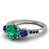 Vintage 3 Stones Emerald Ring With Micro Pave - Luna No. 57