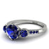 Vintage 3 Stones Sapphire Ring With Micro Pave - Luna No. 66