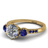 Vintage 3 Stones Diamond Ring With Micro Pave - Luna No. 52