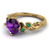 14K Gold Radiant Amethyst Flower Harmony Ring - Autumn No. 304 image 2