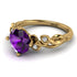 14K Gold Radiant Amethyst Flower Harmony Ring - Autumn No. 301