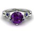 14K Gold Radiant Amethyst Flower Harmony Ring - Autumn No. 315