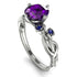 14K Gold Radiant Amethyst Flower Harmony Ring - Autumn No. 315