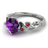 14K Gold Radiant Amethyst Flower Harmony Ring - Autumn No. 312