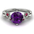 14K Gold Radiant Amethyst Flower Harmony Ring - Autumn No. 312