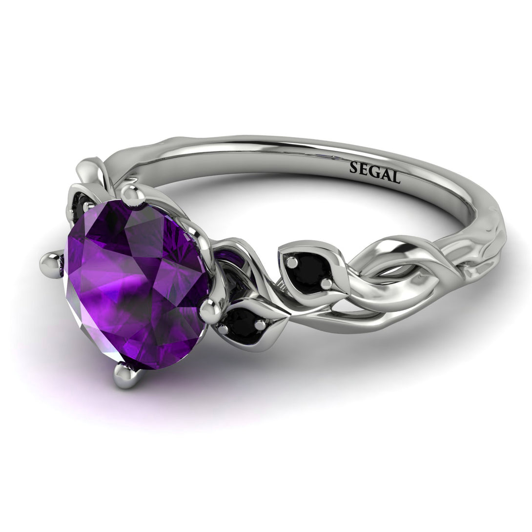14K Gold Radiant Amethyst Flower Harmony Ring - Autumn No. 309