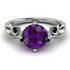 14K Gold Radiant Amethyst Flower Harmony Ring - Autumn No. 309
