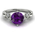 14K Gold Radiant Amethyst Flower Harmony Ring - Autumn No. 303
