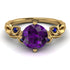 14K Gold Radiant Amethyst Flower Harmony Ring - Autumn No. 313