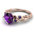 14K Gold Radiant Amethyst Flower Harmony Ring - Autumn No. 314