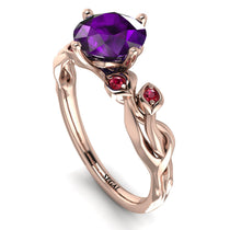 14K Gold Radiant Amethyst Flower Harmony Ring - Autumn No. 311 image 1