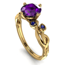 14K Gold Radiant Amethyst Flower Harmony Ring - Autumn No. 313 image 1