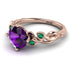 14K Gold Radiant Amethyst Flower Harmony Ring - Autumn No. 305