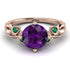 14K Gold Radiant Amethyst Flower Harmony Ring - Autumn No. 305 image 3