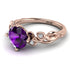 14K Gold Radiant Amethyst Flower Harmony Ring - Autumn No. 302