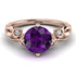 14K Gold Radiant Amethyst Flower Harmony Ring - Autumn No. 302