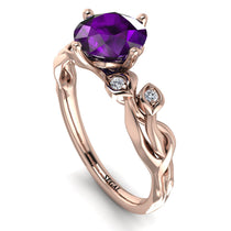 14K Gold Radiant Amethyst Flower Harmony Ring - Autumn No. 302 image 1