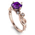 14K Gold Radiant Amethyst Flower Harmony Ring - Autumn No. 302