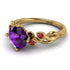 14K Gold Radiant Amethyst Flower Harmony Ring - Autumn No. 310