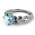 14K Gold Radiant Aquamarine Flower Harmony Ring - Autumn No. 415 image 2