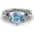 14K Gold Radiant Aquamarine Flower Harmony Ring - Autumn No. 415