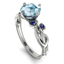 14K Gold Radiant Aquamarine Flower Harmony Ring - Autumn No. 415 image 1