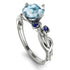 14K Gold Radiant Aquamarine Flower Harmony Ring - Autumn No. 415