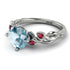 14K Gold Radiant Aquamarine Flower Harmony Ring - Autumn No. 412 image 2
