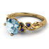 14K Gold Radiant Aquamarine Flower Harmony Ring - Autumn No. 413