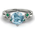 14K Gold Radiant Aquamarine Flower Harmony Ring - Autumn No. 406