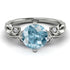 14K Gold Radiant Aquamarine Flower Harmony Ring - Autumn No. 403