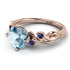 14K Gold Radiant Aquamarine Flower Harmony Ring - Autumn No. 414 image 2